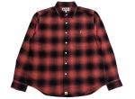 A Bathing Ape One Point Ombre Check L S Shirt in Red For Sale