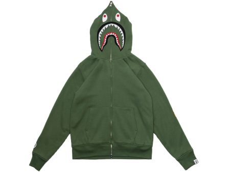 A Bathing Ape 2nd Shark Full Zip Hoodie in Green xld Hot on Sale