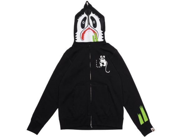 A Bathing Ape Panda Full Zip Hoodie in Black xld Sale