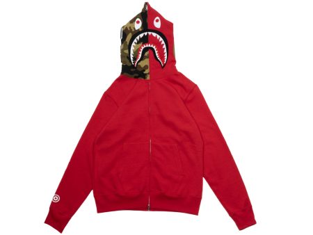 A Bathing Ape 1st Shark Full Zip Hoodie in Red xld Sale