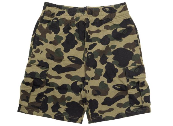 A Bathing Ape 1st Camo 6 Pocket Sweat Shorts in Green on Sale