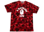 A Bathing Ape Color Camo College Tee in Red Online now