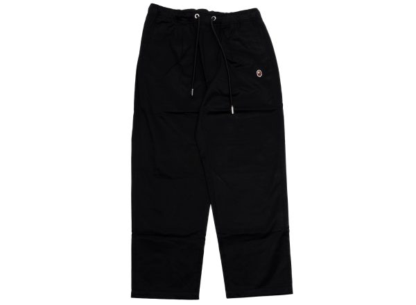 A Bathing Ape Head One Point Chef Pants in Black Discount