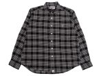 A Bathing Ape One Point Flannel Check Relaxed Fit Shirt in Black Online