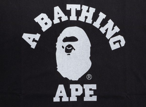 A Bathing Ape College Overdye Tee in Black Online Hot Sale