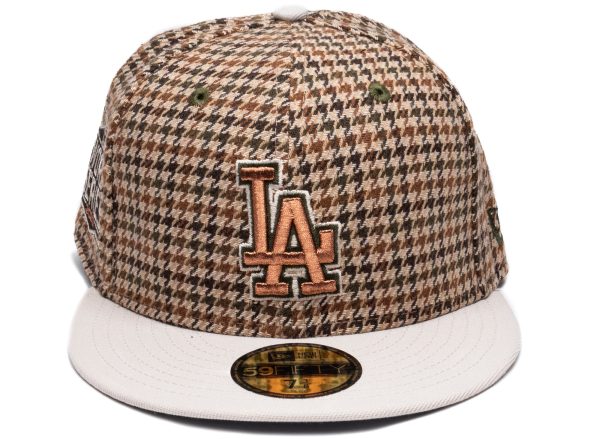 New Era Houndstooth Los Angeles Dodgers Fitted Hat For Discount