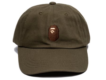 A Bathing Ape Ape Head Panel Cap in Olive Online now