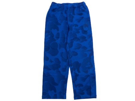 A Bathing Ape Ink Camo Wide Leg Snap Detail Track Pants in Blue Fashion