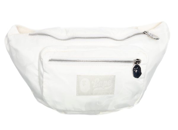 A Bathing Ape Tonal Solid Camo Waist Bag in Ivory Online