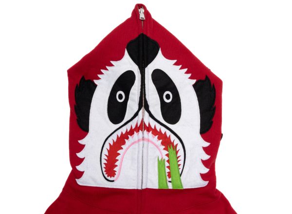 A Bathing Ape Panda Full Zip Hoodie in Red xld For Sale