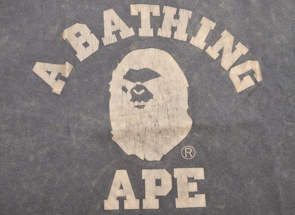 A Bathing Ape Overdye College Relaxed Fit Tee in Dark Charcoal Fashion