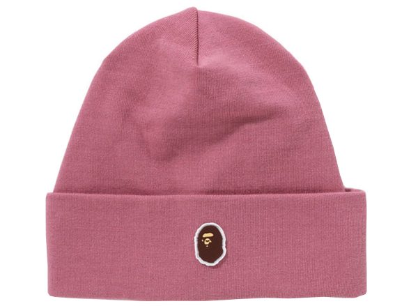 A Bathing Ape Silicon Ape Head Knit Cap in Pink For Sale