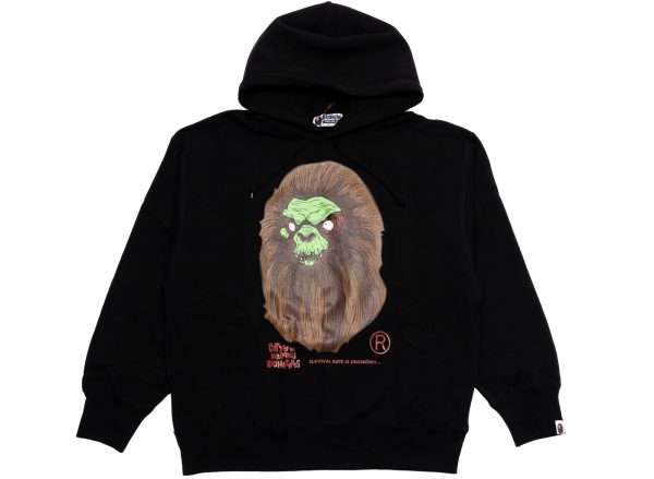 A Bathing Ape Bape Horror Mad Face Pullover Hoodie in Black Fashion