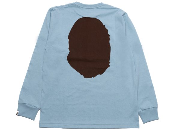 A Bathing Ape Big Ape Head L S Tee in Sax Online Hot Sale