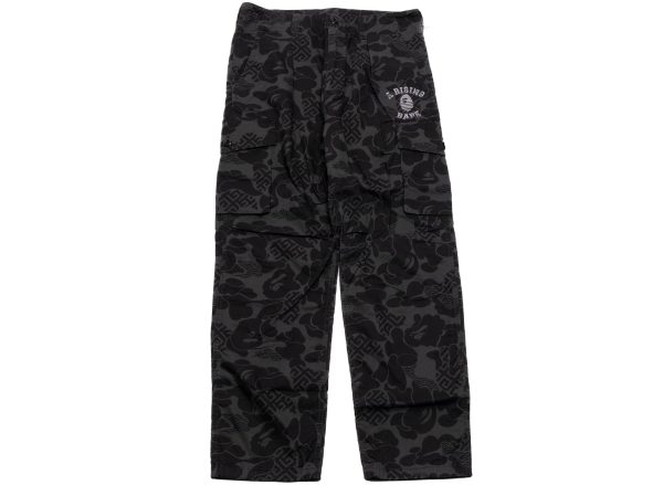 A Bathing Ape Asia Camo Army Pants in Black Discount