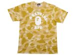 A Bathing Ape Color Camo College Tee in Yellow Online Sale