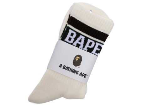 A Bathing Ape Bape Line Socks in Green Discount