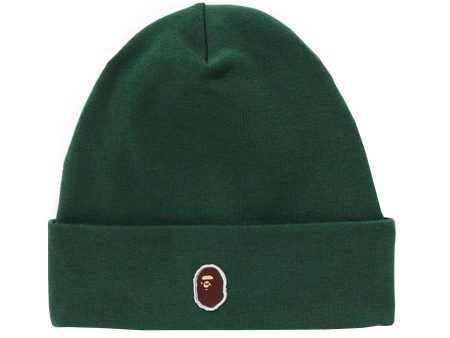 A Bathing Ape Silicon Ape Head Knit Cap in Green For Cheap