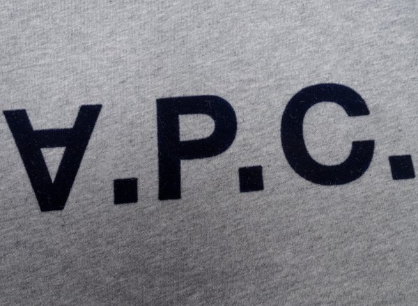 A.P.C. VPC Color H T-Shirt in Grey Black on Sale