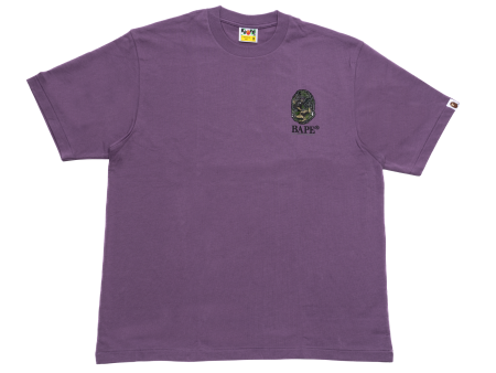 A Bathing Ape Camo Stone Ape Head Relaxed Fit Tee in Purple Online Hot Sale