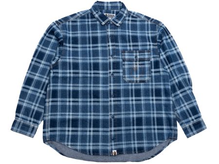 A Bathing Ape Bape Check Denim Shirt Supply