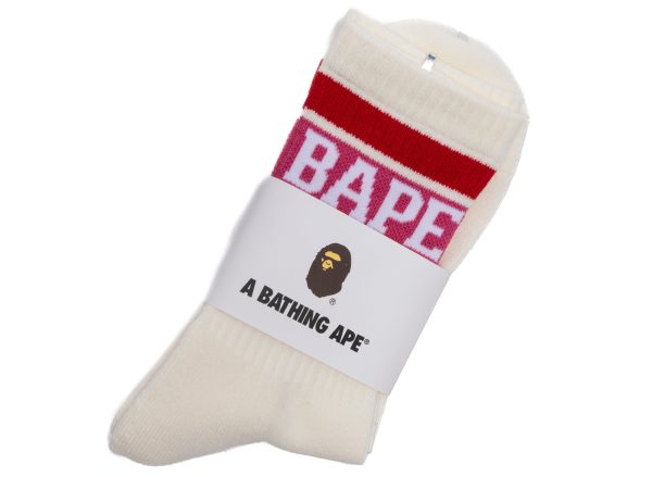 A Bathing Ape Bape Line Socks in Pink Online now