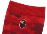 A Bathing Ape Color Camo Ape Head One Point Socks in Red Sale