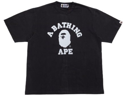 A Bathing Ape College Overdye Tee in Black Online Hot Sale