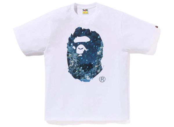 A Bathing Ape Christmas Photo Ape Head Tee in White Online Hot Sale