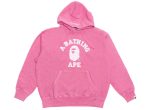 A Bathing Ape College Overdye Pullover Hoodie in Pink Online now