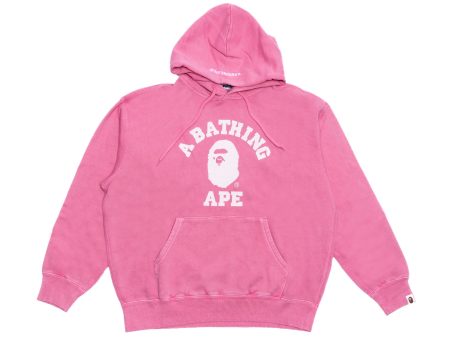 A Bathing Ape College Overdye Pullover Hoodie in Pink Online now