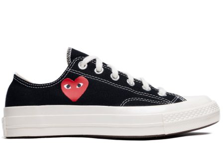 Converse Comme des Garçons Play Heart Chuck 70 Low in Black For Discount