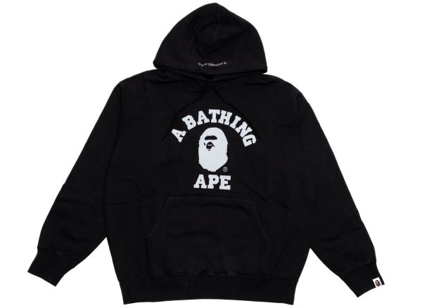 A Bathing Ape College Overdye Pullover Hoodie in Black Online now