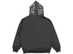 A Bathing Ape Hand Drawn Face Relaxed Fit Shark Full Zip Hoodie in Grey For Sale