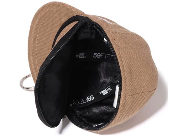 A Bathing Ape College New Era Cap Keychain Eco Bag in Beige For Cheap