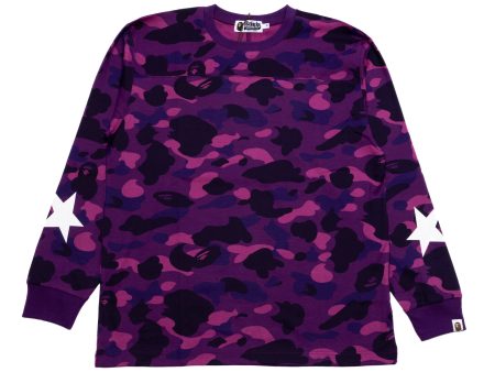 A Bathing Ape Color Camo L S Tee in Purple Online now