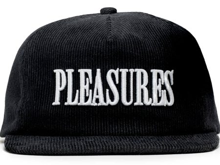 Pleasures Onyx Corduroy Snapback in Onyx For Discount