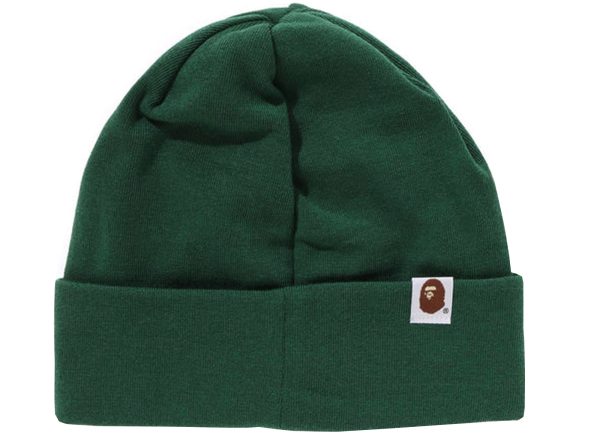 A Bathing Ape Silicon Ape Head Knit Cap in Green For Cheap