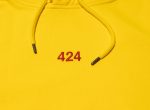 424 Embroidered Logo Hoodie in Yellow Red Discount