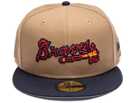 New Era Classic 8-Bit Wordmark Atlanta Braves Fitted Hat Online Hot Sale