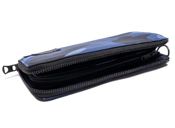 A Bathing Ape Porter Color Camo Long Wallet in Navy For Cheap