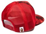 A Bathing Ape Color Camo NYC Logo Mesh Cap in Red Cheap