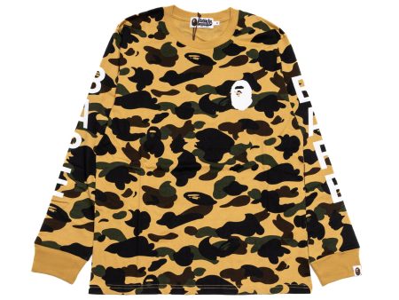 A Bathing Ape 1st Camo L S Tee in Yellow Online Sale