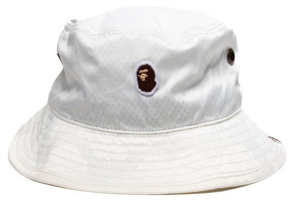 A Bathing Ape Tonal Solid Camo Bucket Hat in Ivory Online Sale