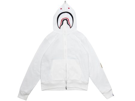 A Bathing Ape 2nd Shark Full Zip Hoodie in White xld Online Sale