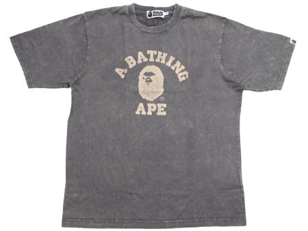 A Bathing Ape Overdye College Relaxed Fit Tee in Dark Charcoal Fashion