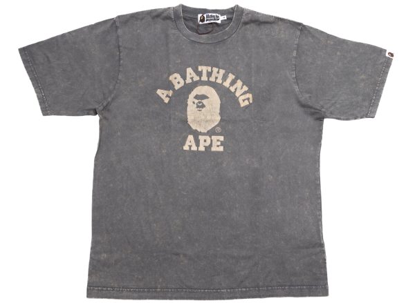 A Bathing Ape Overdye College Relaxed Fit Tee in Dark Charcoal Fashion