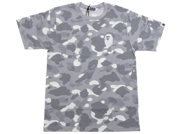 A Bathing Ape City Camo Large Ape Head Tee in Grey Online now