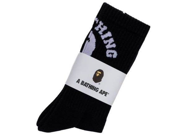 A Bathing Ape College Socks in Black Sale