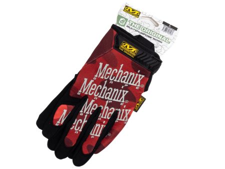 A Bathing Ape Color Camo Mechanix Wear Gloves in Red Online Hot Sale